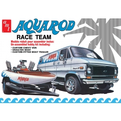 Model Plastikowy - Samochód 1:25 Aqua Rod Race Team 1975 Chevy Van, Race Boat & Trailer - AMT1338